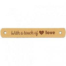 Leren label With a touch of love 001