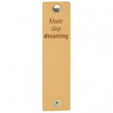 Leren label Never Stop Dreaming Leren label Never Stop Dreaming 001