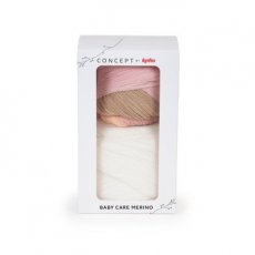 Baby Care Merino 501 Baby Care Merino 501 - Ecru-Kauwgom roze-Beige