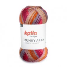 Funny Aran 304 - Oranje-Kauwgom roze-Framboos rood