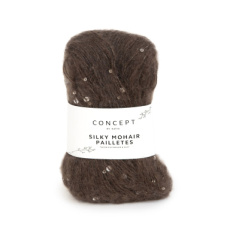 Silky Mohair Paillettes 207 - Chocoladebruin
