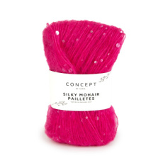 Silky Mohair Paillettes 211 - fuchsia