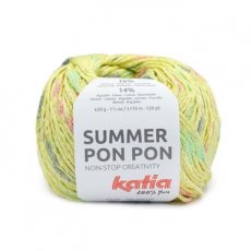 Summer Pon Pon 56-Licht geel-Mint groen-Licht fuchsia-Licht blauw