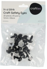 Veiligheidsoogjes zwart 12mm Veiligheidsoogjes zwart 12mm
